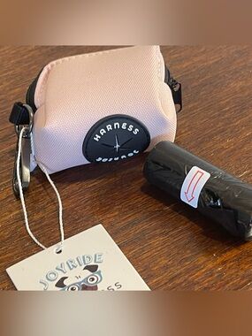 Dog Poop Bag Holder Pouch - Light Pink - Poop Bag Dispenser for leash